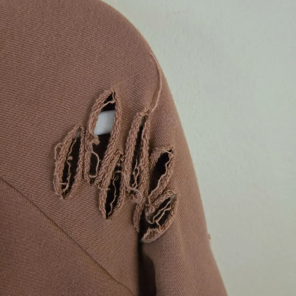 Alo Yoga Ripped Distressed Henna Rust Hoodie ASO DC Legends Size XS